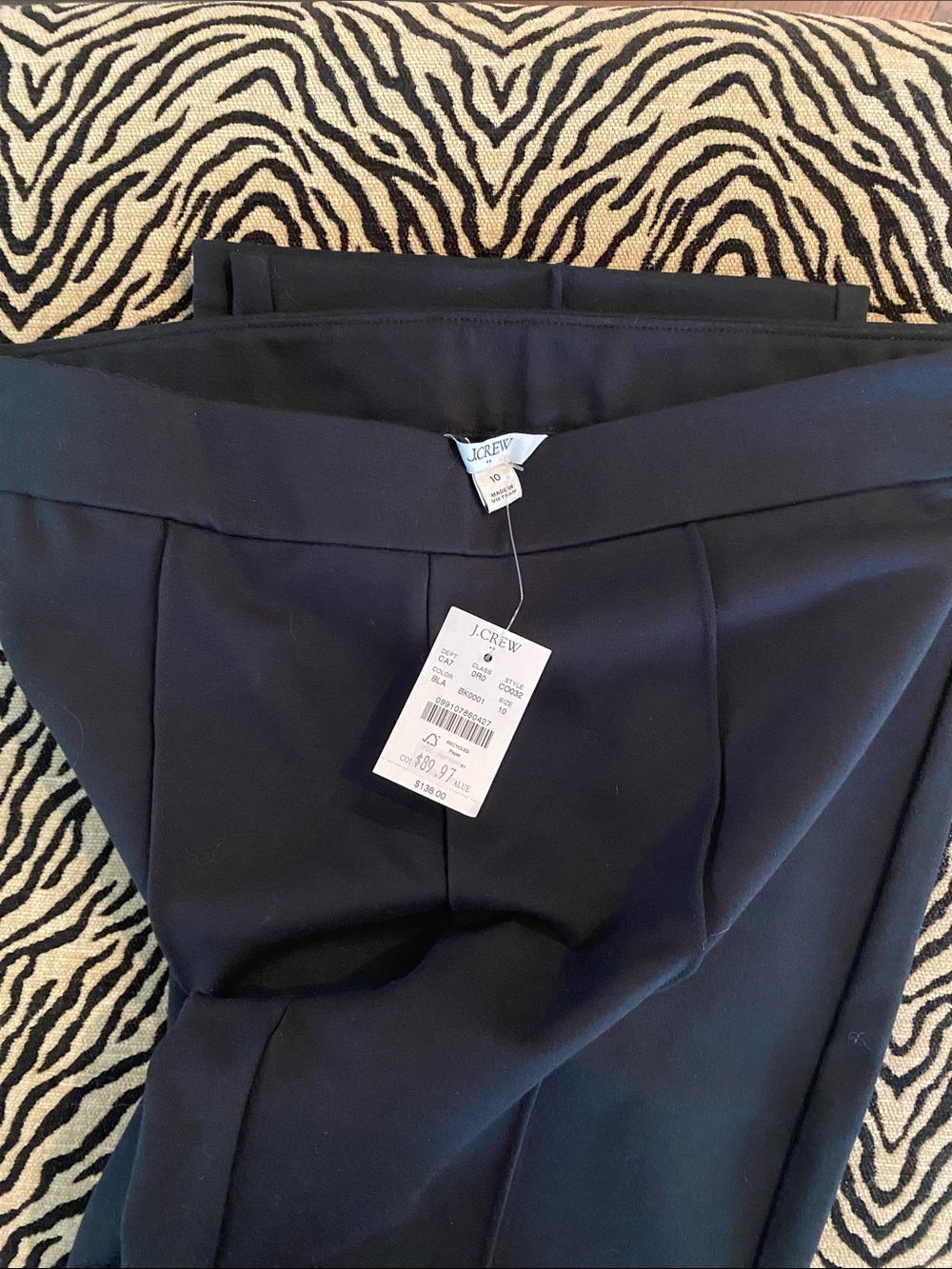 J. Crew Factory Black Pull On Dress Pants pintuck sweatpant style